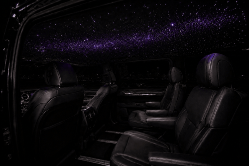 Kit 2000 étoiles quadri-tons — ciel étoilé fibre optique haute densité 4 teintes sur pavillon de voiture